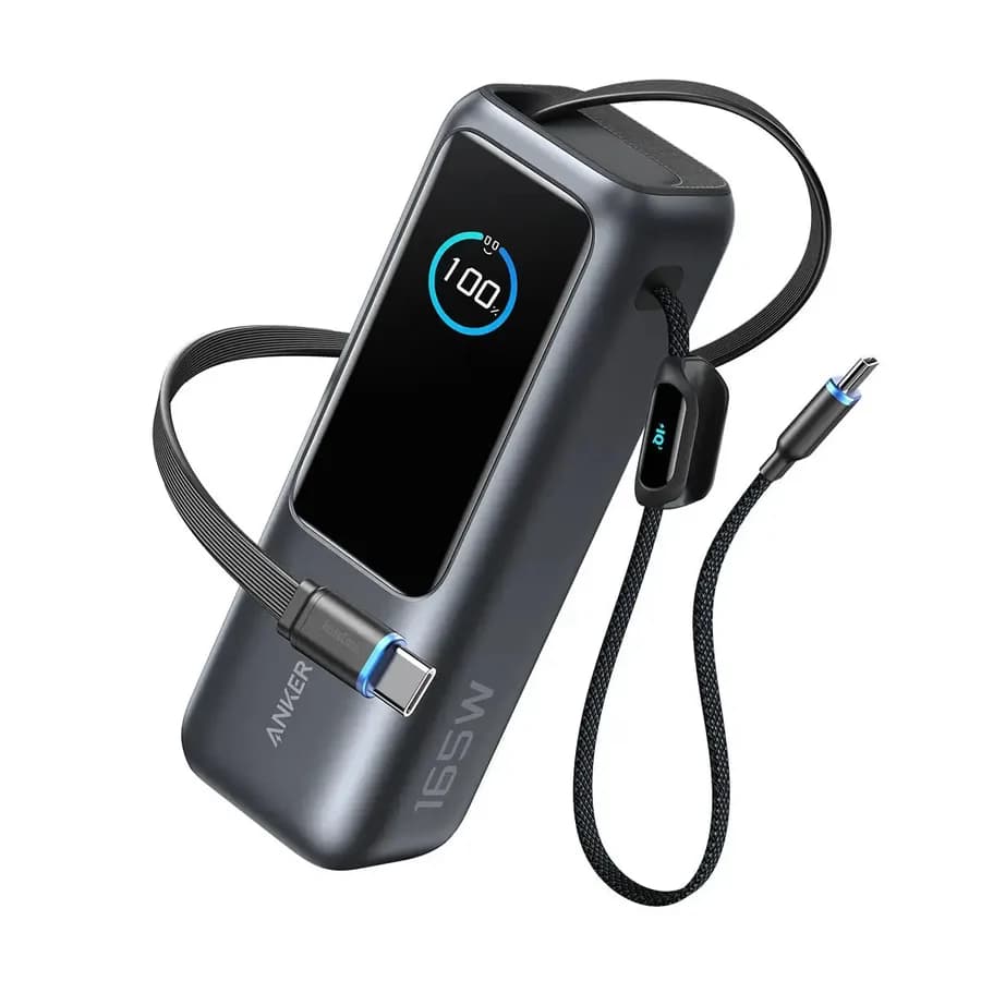 باور بانك Anker 25000mAh بقدرة 165 واط مع كابلات مدمجة