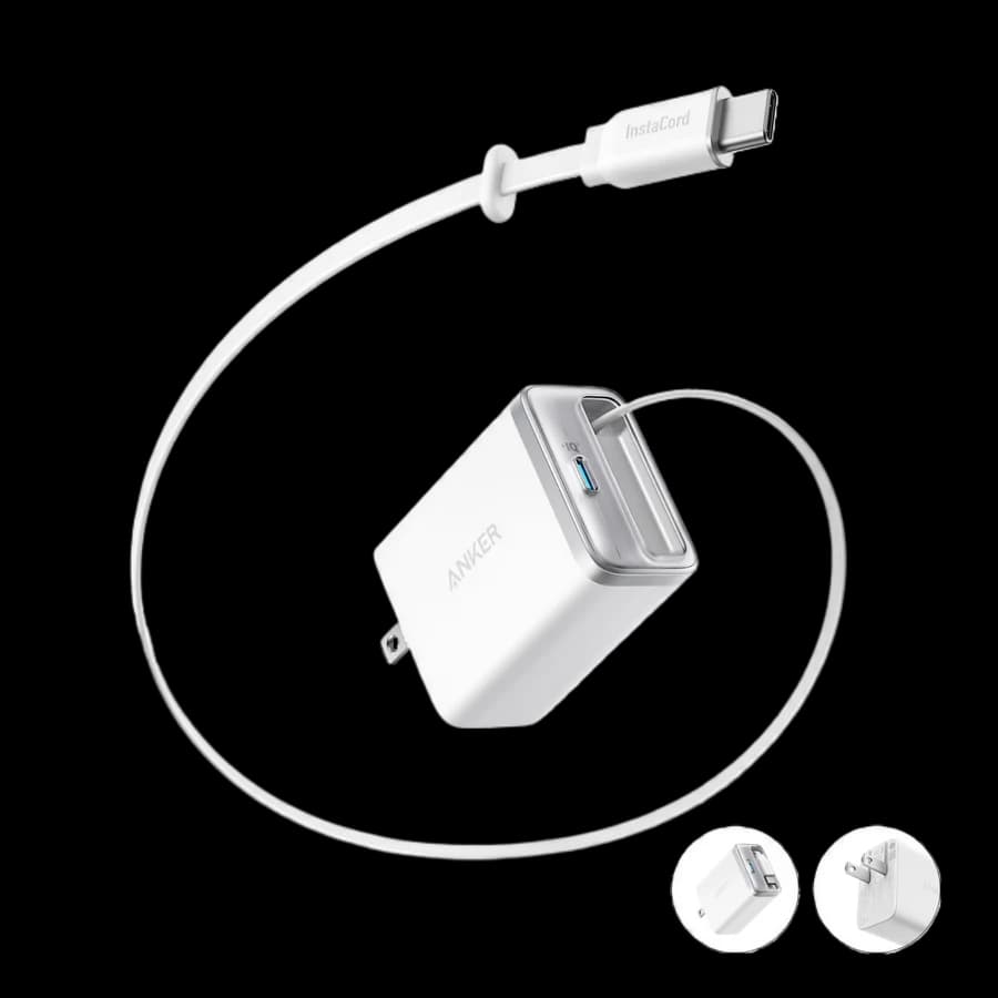 شاحن Anker Nano 35 واط مع كابل مدمج قابل للسحب