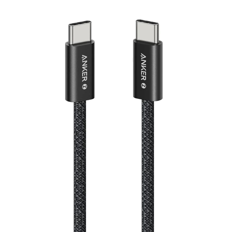 كابل Anker Zolo مضفّر USB-C إلى USB-C 240 واط – أسود (A8060H11)
