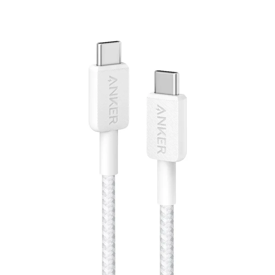 كابل Anker 322 من USB-C إلى USB-C – 0.9 متر أبيض